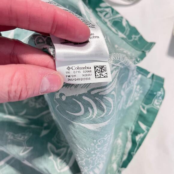 Columbia minty green sailor tattoo print button down shirt men’s size large - Picture 2 of 8